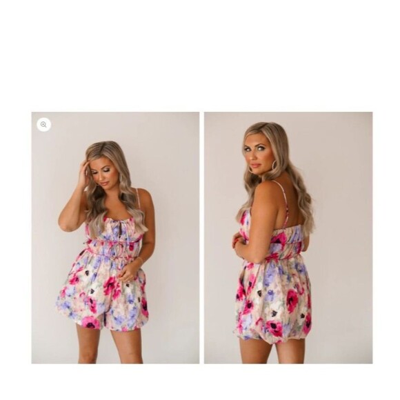 Aureum Tommy Romper Womens Medium Multi Tie in Front Babydoll Y2K‎ - Picture 13 of 13